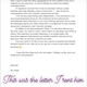 The letter posted to Banks’ story on Saturday.